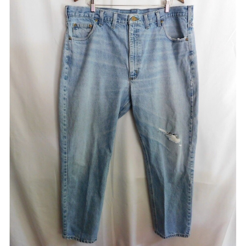 Carhartt Jeans Men's Zipper Fly Blue Denim Jeans Style B18 STW Size 44 x 32*